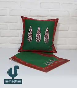 ست کاور کوسن طرح دار و رانر