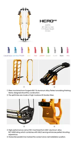 SANLIDA HERO 10 II SMALL-MEDIUM -BIG CAMS  BOW PACKAGE