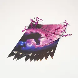 پرچم ریسه تم تک شاخ بنفش