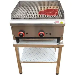 گریل همبرگر ذغالی رومیزی با صفحه چدنی شصت سانتیمتر