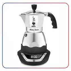 موکاپات بیالتی برقی 3 کاپ تایمر دار ایتالیا BIALETTI MOKA TIMER