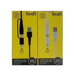 کابل شارژ و دیتا دوکاره Type C و آیفون مدل Budi M8J150UTL