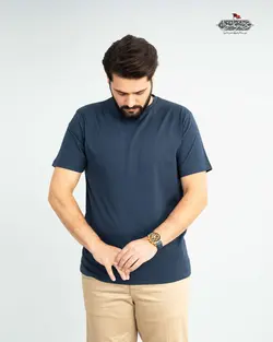 تیشرت آستین کوتاه یقه گرد آبی نفتی TS11053