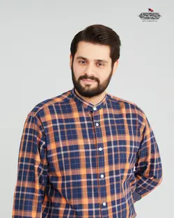 پیراهن پنبه چهارخانه یقه فرنچ کد PS21064