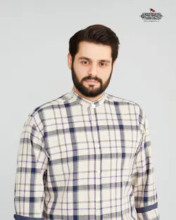 پیراهن پنبه چهارخانه یقه فرنچ کد PS21070