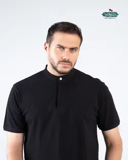 تیشرت جودون سه دکمه یقه آخوندی آستین کوتاه TS21065