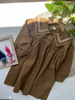 پیراهن جلو دکمه یقه دار