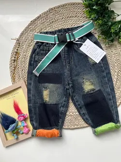 شلوار جین زاپدار تیکه دوزی