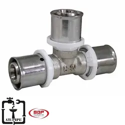 سه راه پرسی نیوپایپ سایز 20*20*20 (کد 20712)