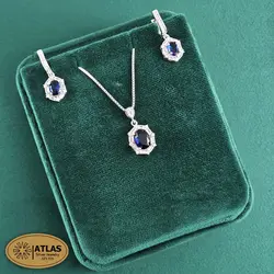 نیمست نقره جواهری زنانه رنگی مدل NO2