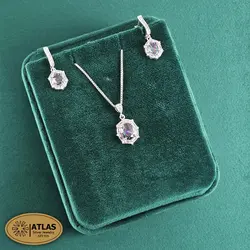 نیمست نقره جواهری زنانه رنگی مدل NO2