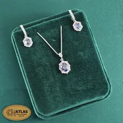 نیمست نقره جواهری زنانه رنگی مدل NO2