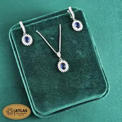 نیمست نقره جواهری زنانه رنگی مدل NO3