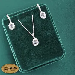 نیمست نقره جواهری زنانه رنگی مدل NO3