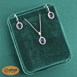 نیمست نقره جواهری زنانه رنگی مدل NO4