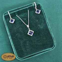 نیمست نقره جواهری زنانه رنگی مدل NS1