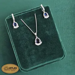 نیمست نقره جواهری زنانه رنگی مدل NA1