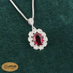 نیمست نقره جواهری زنانه رنگی مدل NO5