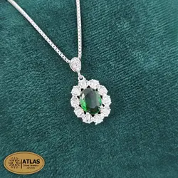 نیمست نقره جواهری زنانه رنگی مدل NO5