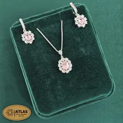 نیمست نقره جواهری زنانه رنگی مدل NO5