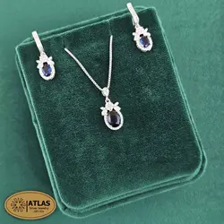 نیمست نقره جواهری زنانه رنگی مدل NO6