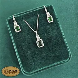 نیمست نقره جواهری زنانه رنگی مدل NR2