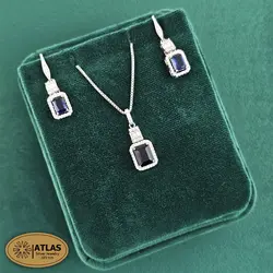 نیمست نقره جواهری زنانه رنگی مدل NR2