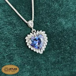 نیمست نقره قلب رنگی مدل NH2