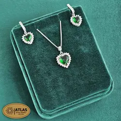 نیمست نقره قلب رنگی مدل NH2