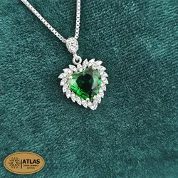 نیمست نقره قلب رنگی مدل NH2