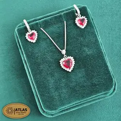 نیمست نقره قلب رنگی مدل NH2