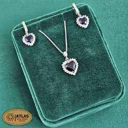 نیمست نقره قلب رنگی مدل NH2