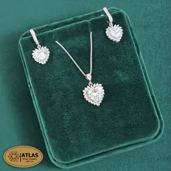 نیمست نقره قلب رنگی مدل NH2