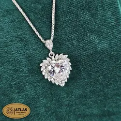 نیمست نقره قلب رنگی مدل NH2