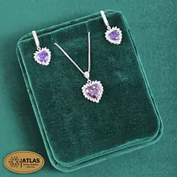 نیمست نقره قلب رنگی مدل NH2