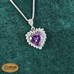 نیمست نقره قلب رنگی مدل NH2