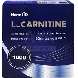 ویال خوراکی ال کارنیتین 1000 میلی گرم نورم لایف بسته 10 عددی
