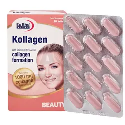قرص کلاژن 1000 میلی گرم یوروویتال بسته 30 عددی
