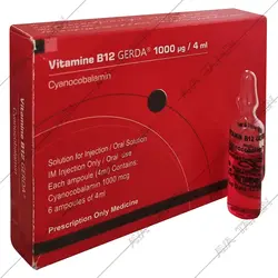 ویال محلول خوراکی ویتامین B12 گردا 1000 میکروگرم پارس بهروزان جم بسته 6 عددی