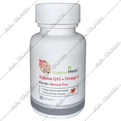 کپسول ژلاتینی نرم ساپلاس کیوتن پلاس امگا ۳ ساپلاس مدز بسته 30 عددی