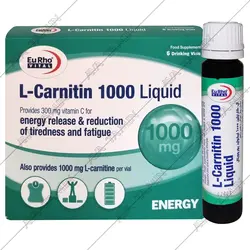 ویال لیکوئید ال کارنیتین 1000 میلی گرم یوروویتال بسته 6 عددی