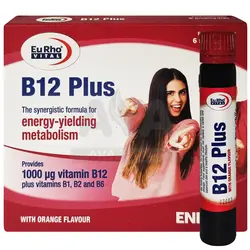 ویال خوراکی ویتامین B12 پلاس یوروویتال بسته 6 عددی
