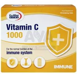 ویال خوراکی ویتامین C 1000 میلی گرم یوروویتال بسته 6 عددی