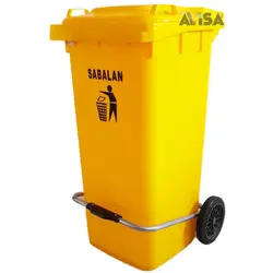 سطل زباله 120 لیتری چرخدار پدالدار (قیمت عمده)