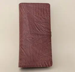 کیف پول زنانه بنددار با چرم طبیعی طرح لیزارد