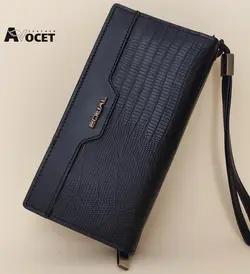 کیف پول زنانه چرمی دور زیپ‌دار لیزارد