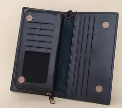 کیف پول زنانه چرمی دور زیپ‌دار لیزارد