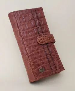 کیف پول مردانه چرم طبیعی طرح کروکودیلی آوست