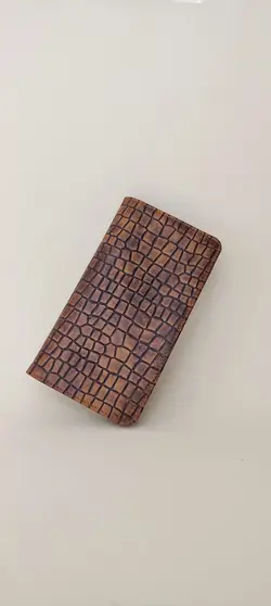 کیف پول مردانه چرم طبیعی طرح کروکو سنگی