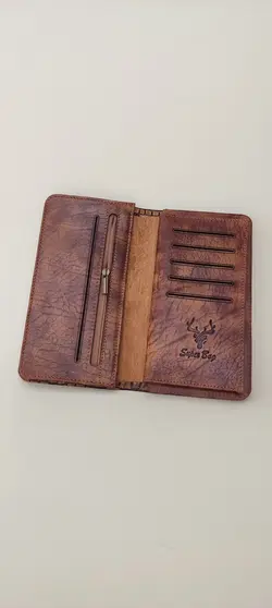 کیف پول مردانه چرم طبیعی طرح کروکو سنگی